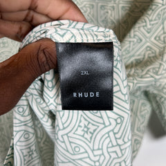 Rhude Green Cravat Silk Shirt Size XXL