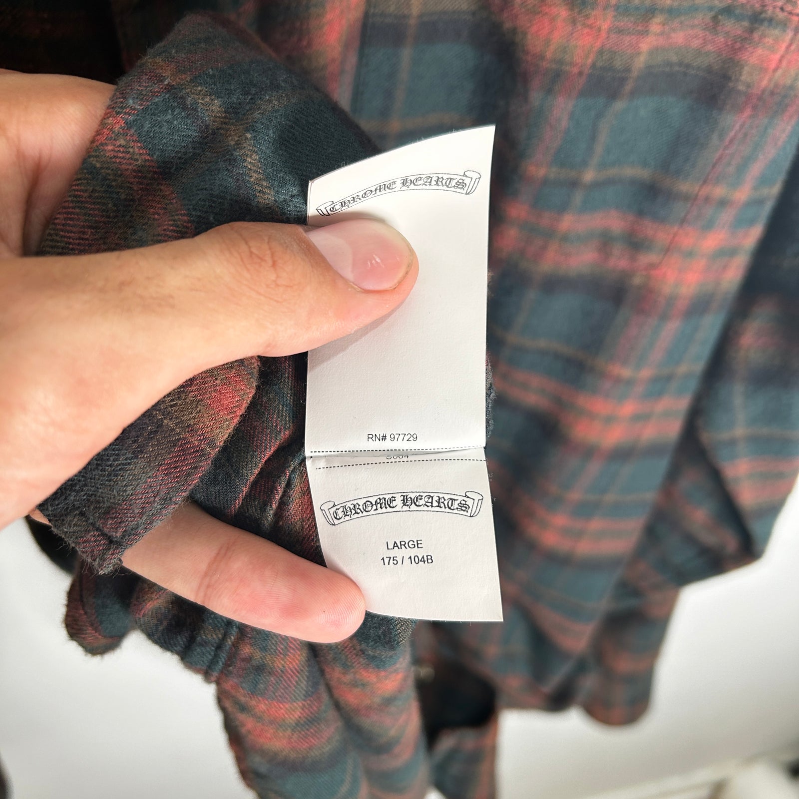 Chrome Hearts Brown/Green Floral Cross Patch Flannel Size L