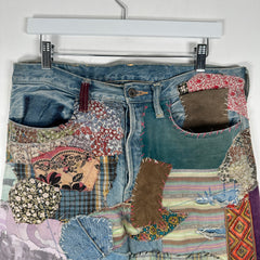 Kapital Hippie Flare Patchwork Jeans Size 32