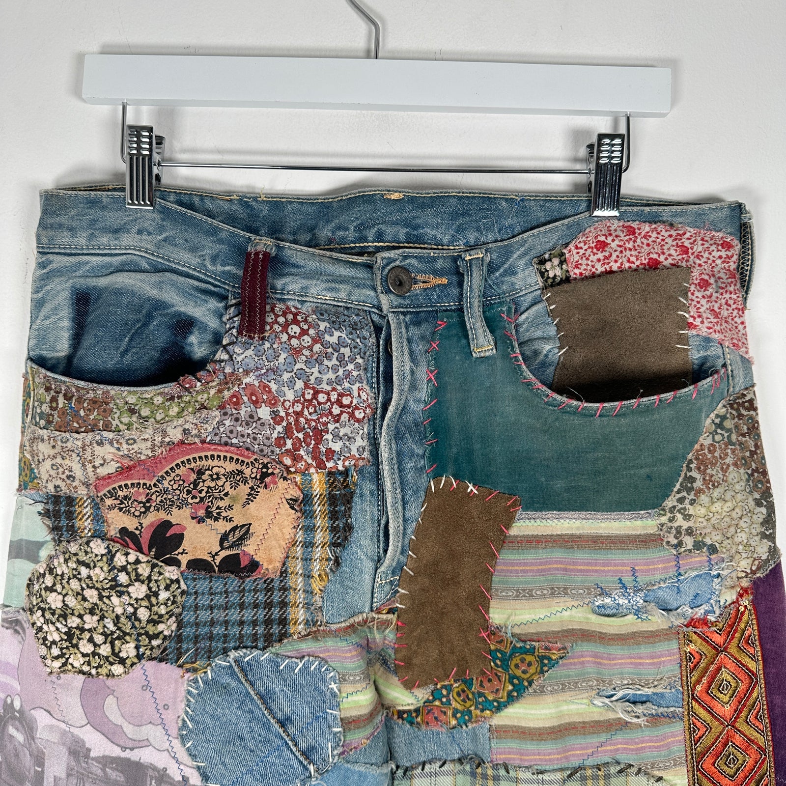 Kapital Hippie Flare Patchwork Jeans Size 32