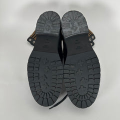 Fendi Rockoko Knit FF Combat Boots Size 39.5