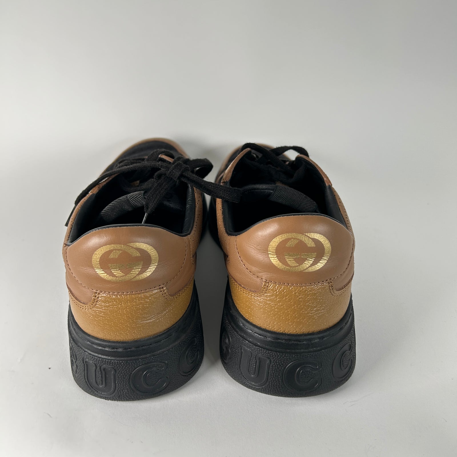 Gucci GG Embossed Camel Low Top Size 11