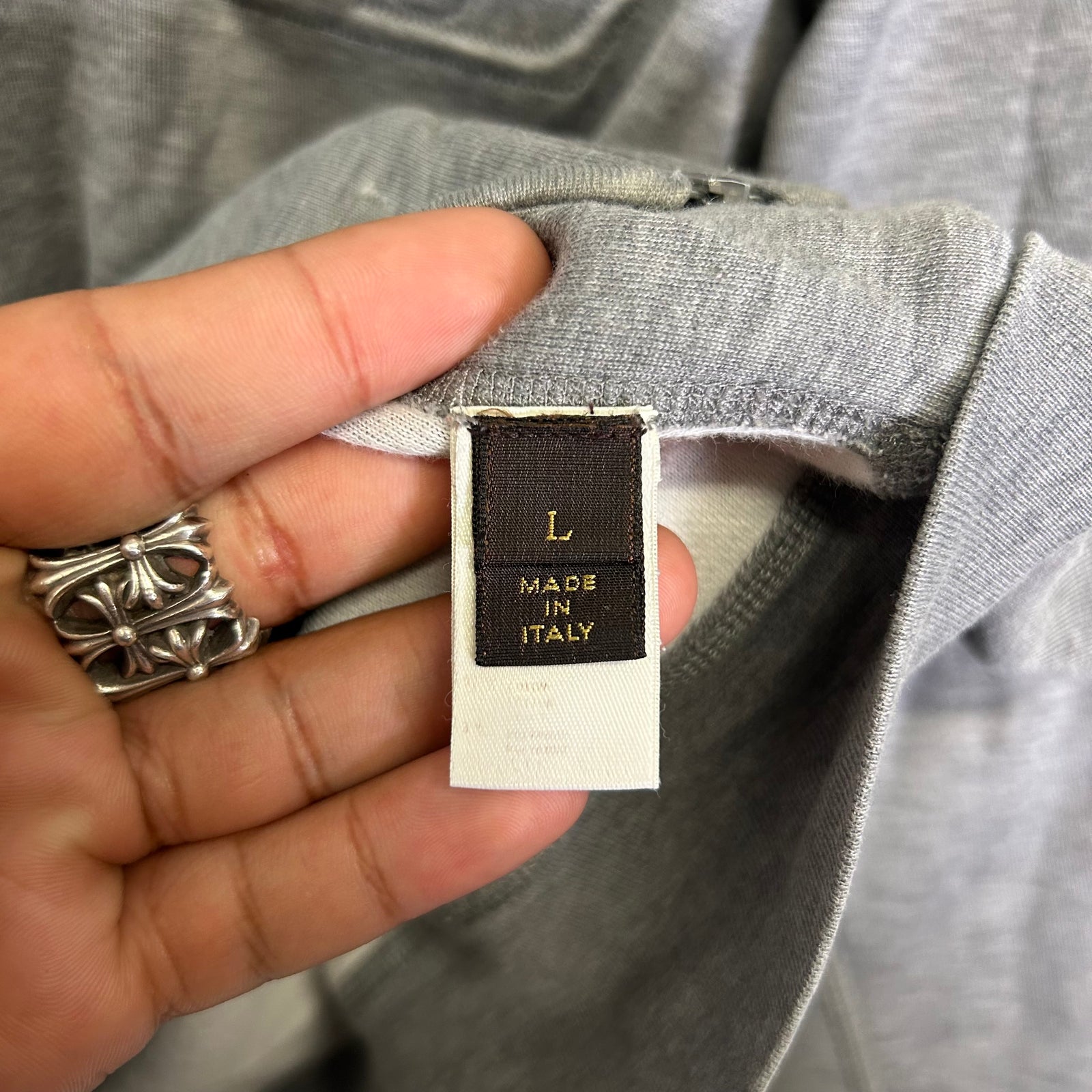Louis Vuitton Grey Vintage LV Monogram Zip-Up Hoodie Size L