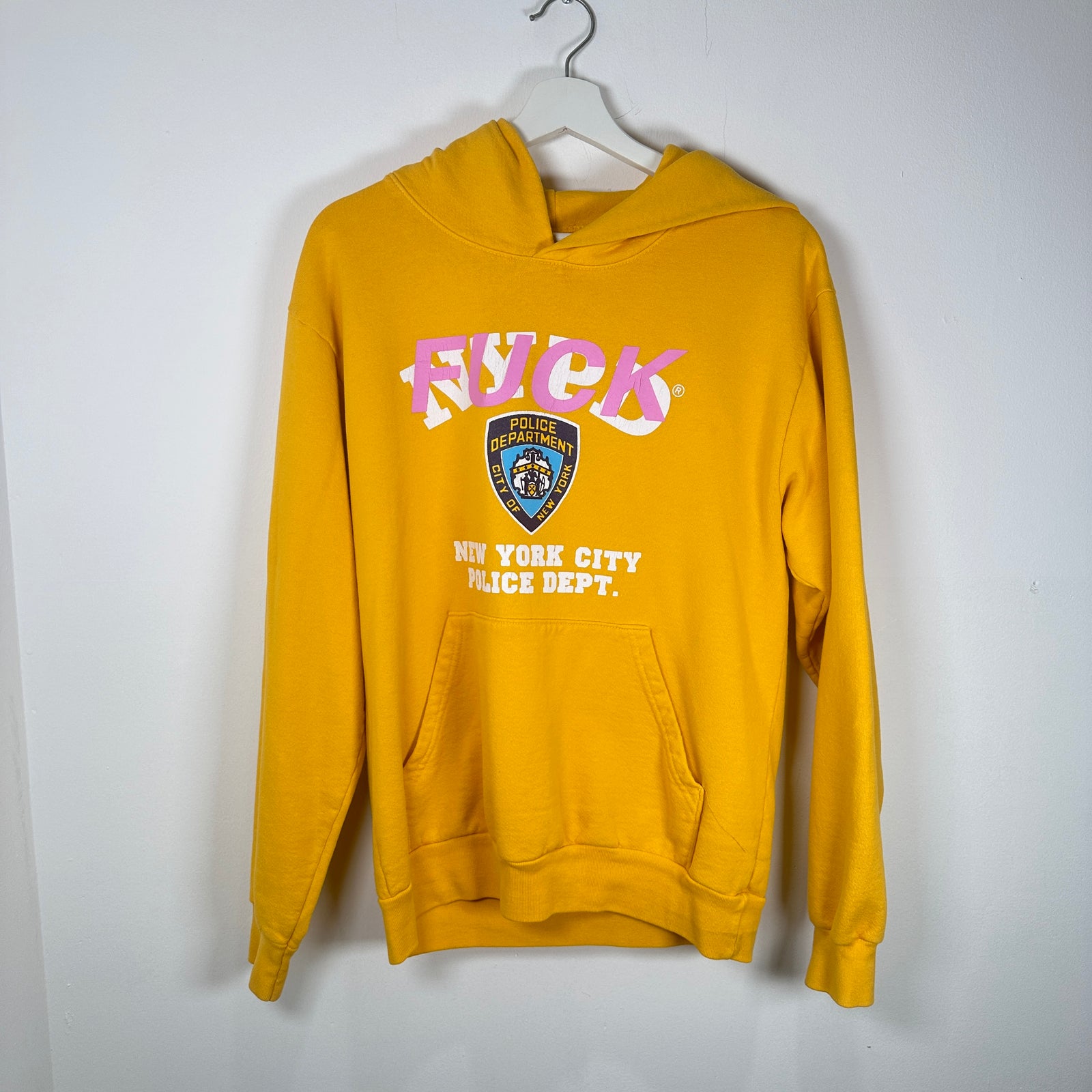 B. Stroy 'Fuck' Yellow Hoodie Size S