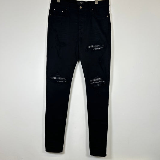 Amiri Black MX1 Bandana Jeans Size 36