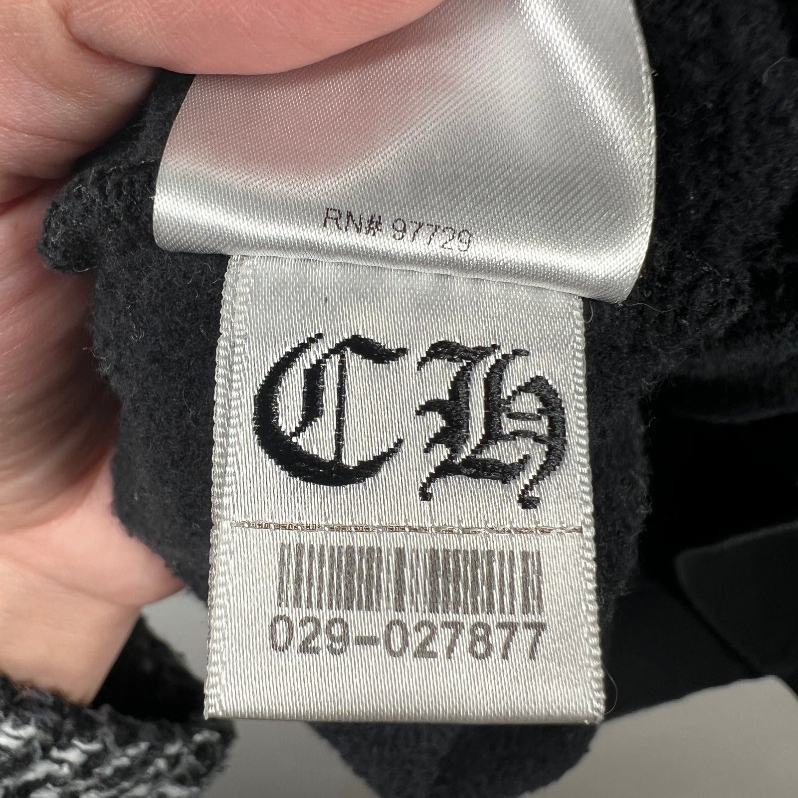 Chrome Hearts Black Glitter Horseshoe Hoodie Size L