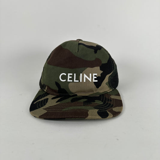 Celine Camo Logo Trucker Hat Size M