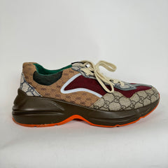 Gucci Burgundy GG Rhyton Sneakers Size 10