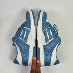 Amiri Blue Shimmer Skeleton Low-Top Sneakers