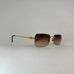 Cartier C Decor Ombre Lense Wire Frame Sunglasses