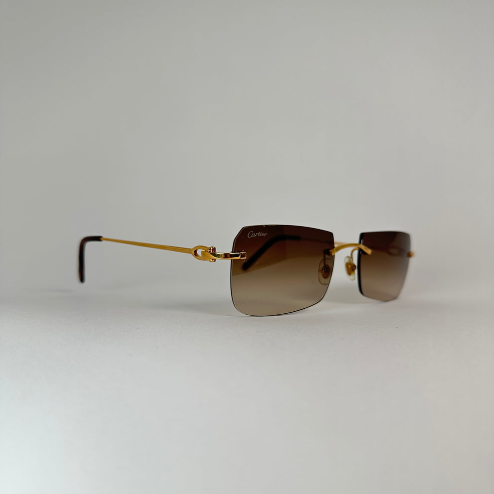 Cartier C Decor Ombre Lense Wire Frame Sunglasses