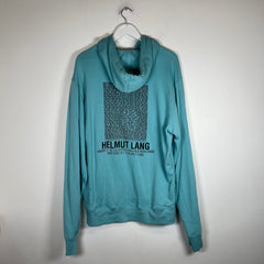 Helmut Lang Light Blue Distorted Hoodie Size L