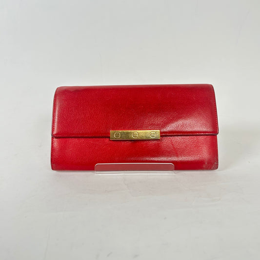 Cartier Red Leather Long Wallet