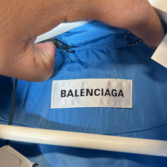Balenciaga Blue Spell-Out Logo Coach Jacket Size XL