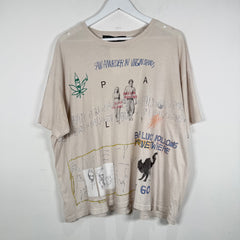 Paly x Eri Wakiyama 'Bad Luck' Distressed Graphic T-Shirt Size L