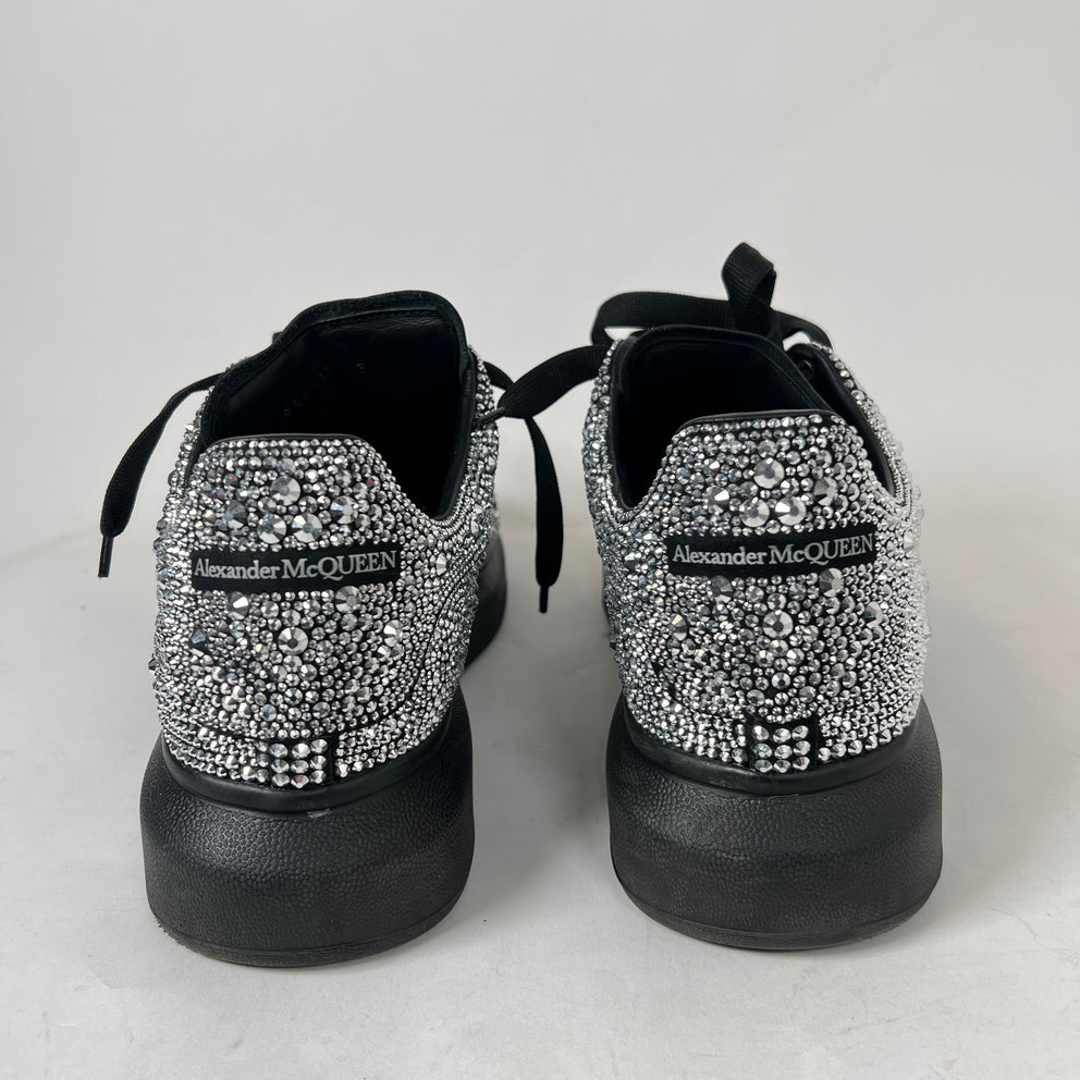 Alexander McQueen Black/Silver Crystal Sneaker Size 43