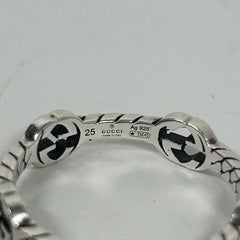 Gucci Sterling Silver Interlocking G Ring Size 10