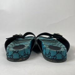 Gucci Blue Canvas Slides Size 11