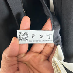 Off-White Black Open Back Twill Blazer Size 38