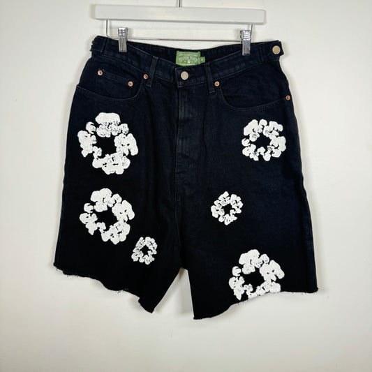 Denim Tears Black Wreath Denim Shorts Size M