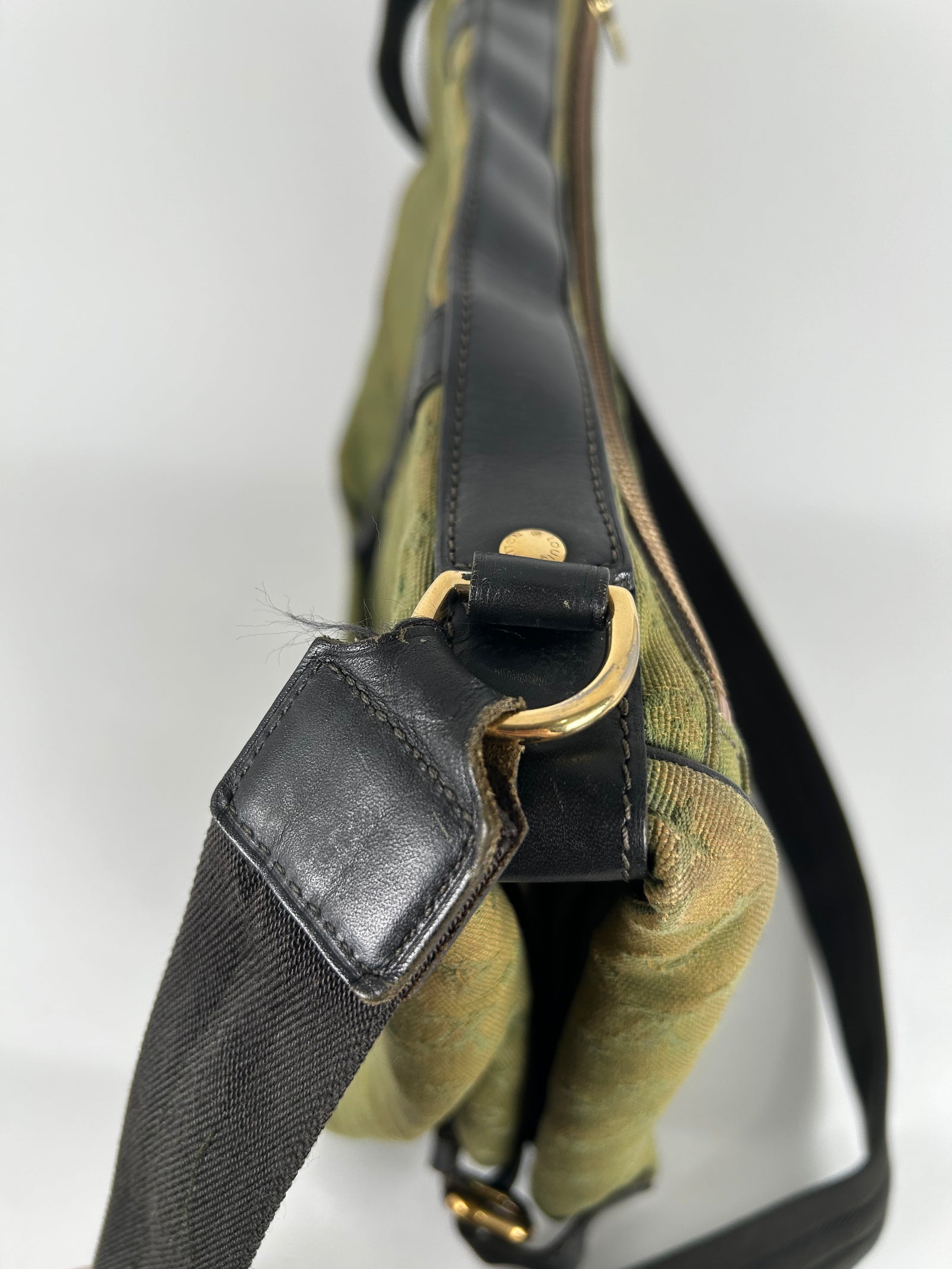 Louis Vuitton Mini Sac Maman Green Canvas Monogram Strap Bag