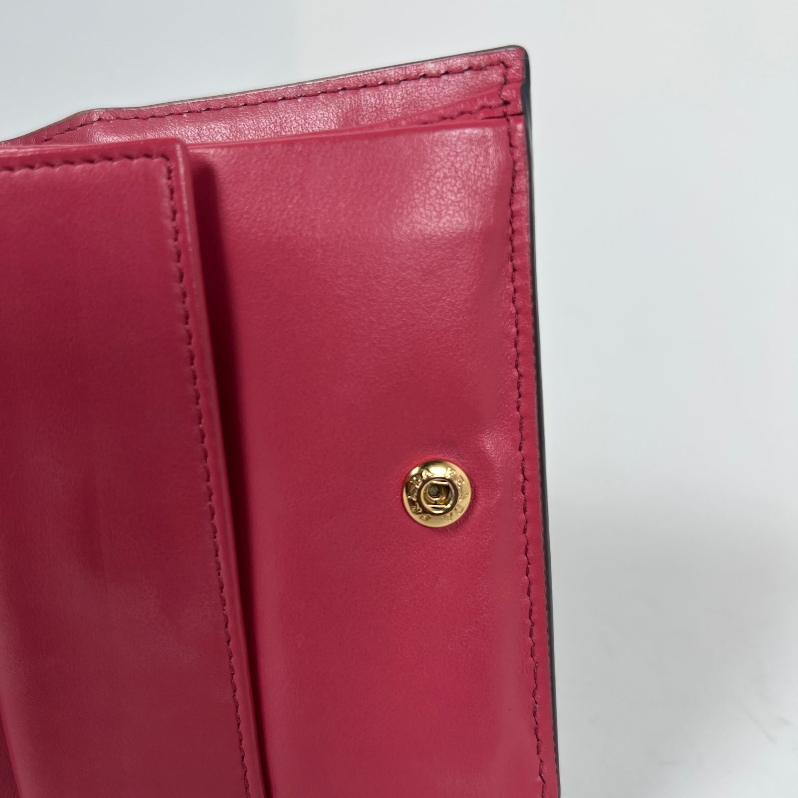 Prada Black/Pink Saffiano Leather Wallet