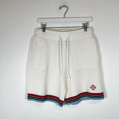 Casablanca White Sporty Faux Crochet Shorts Size XS