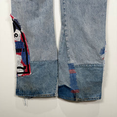 Who Decides War Red/Blue Mural Denim Jeans Size 36