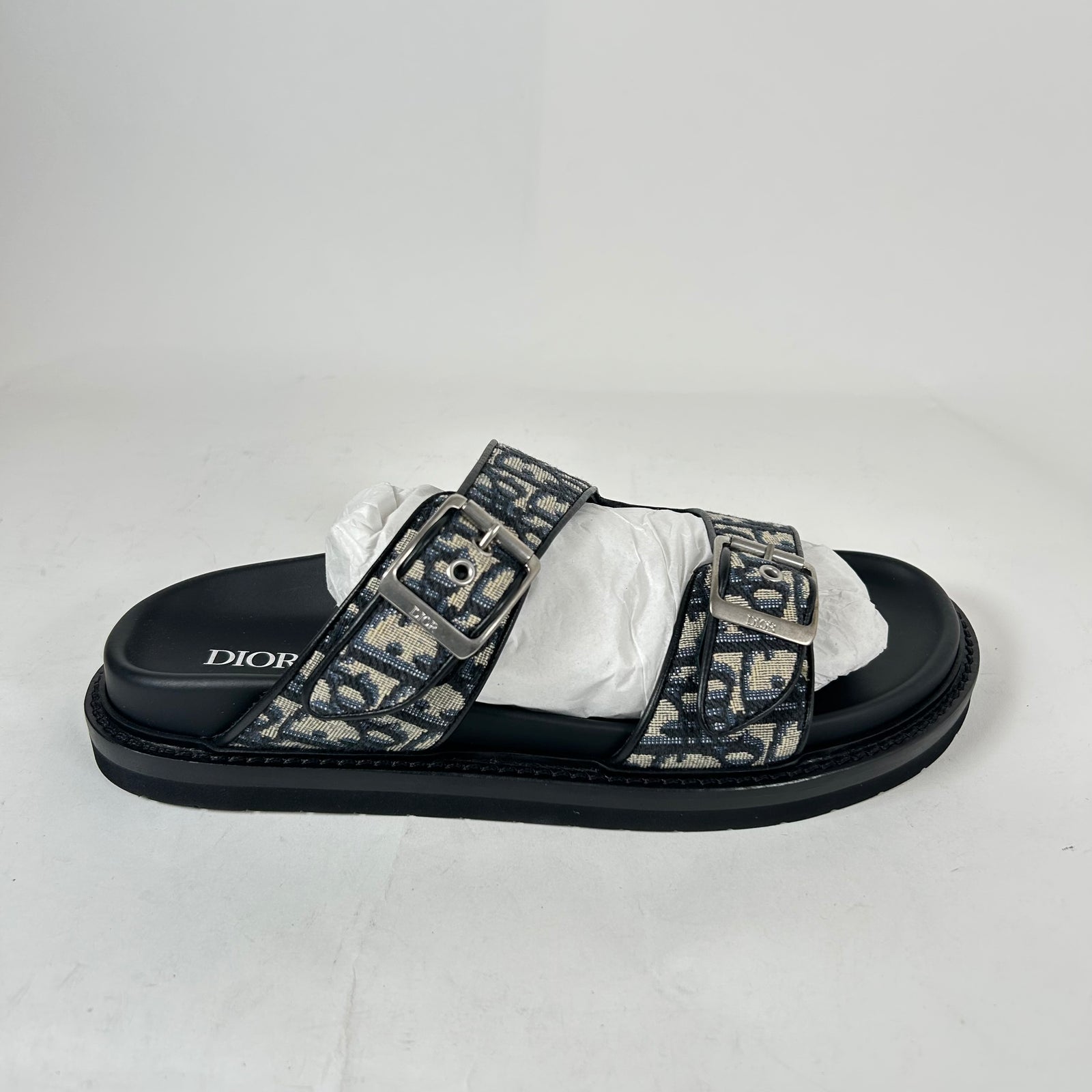 Dior Black/Beige Oblique Aqua Sandals Size 42