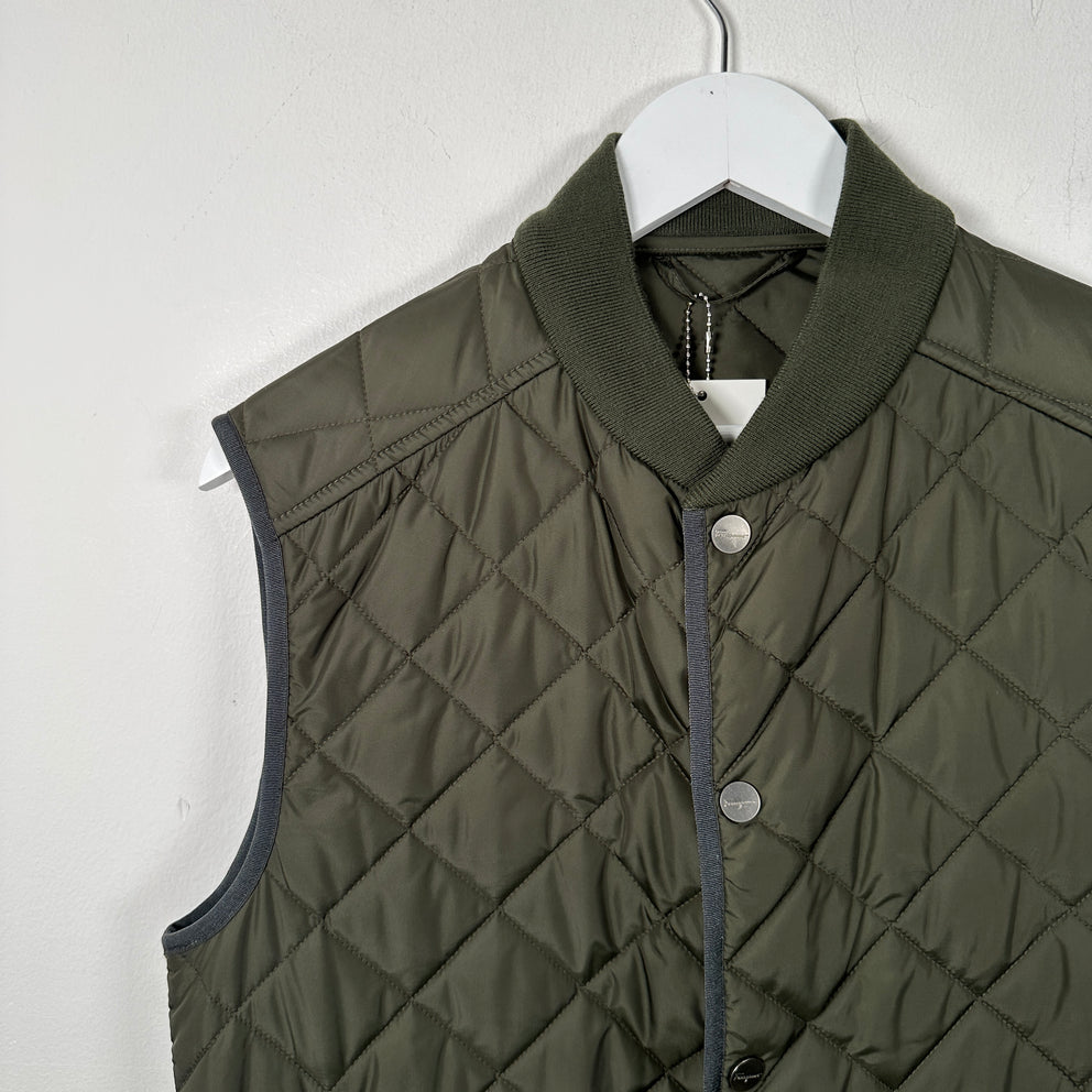 Salvatore Ferragamo Green Puffer Vest Size 48
