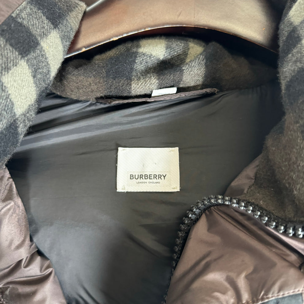 Burberry Brown Detachable Sleeve Hooded Down Puffer Size S