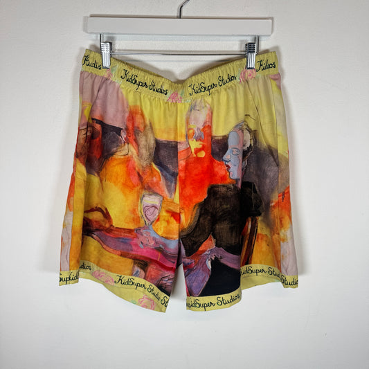 Kid Super Studios Yellow ‘Sad At The Bar’ Shorts Size L