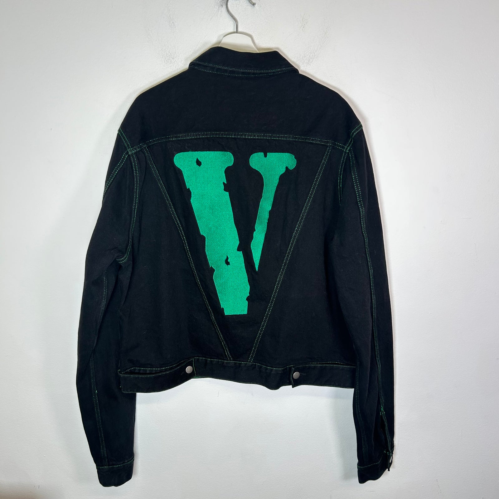 Vlone Black/Green 'Friends' Denim Jacket Size XL