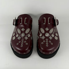 Toga Virilis Red Studded Slip-On Mules Size 8