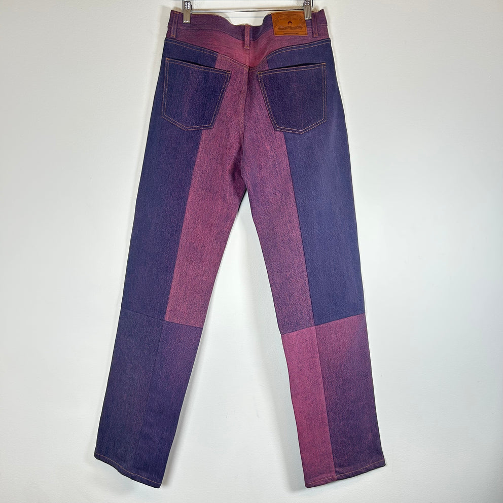 Marine Serre Purple Monogram Denim Jeans Size 32