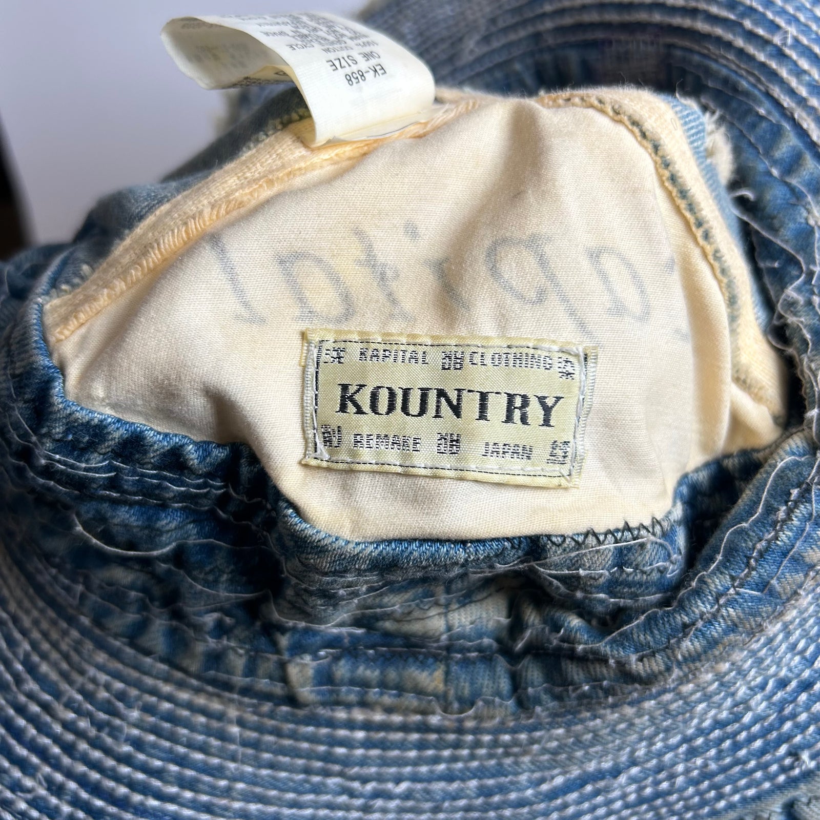 Kapital Kountry Boro Distressed Denim Bucket Hat