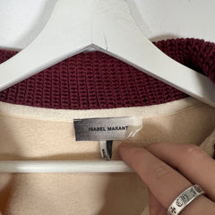 Isabel Marant Beige/Maroon Quarter Zip Size S