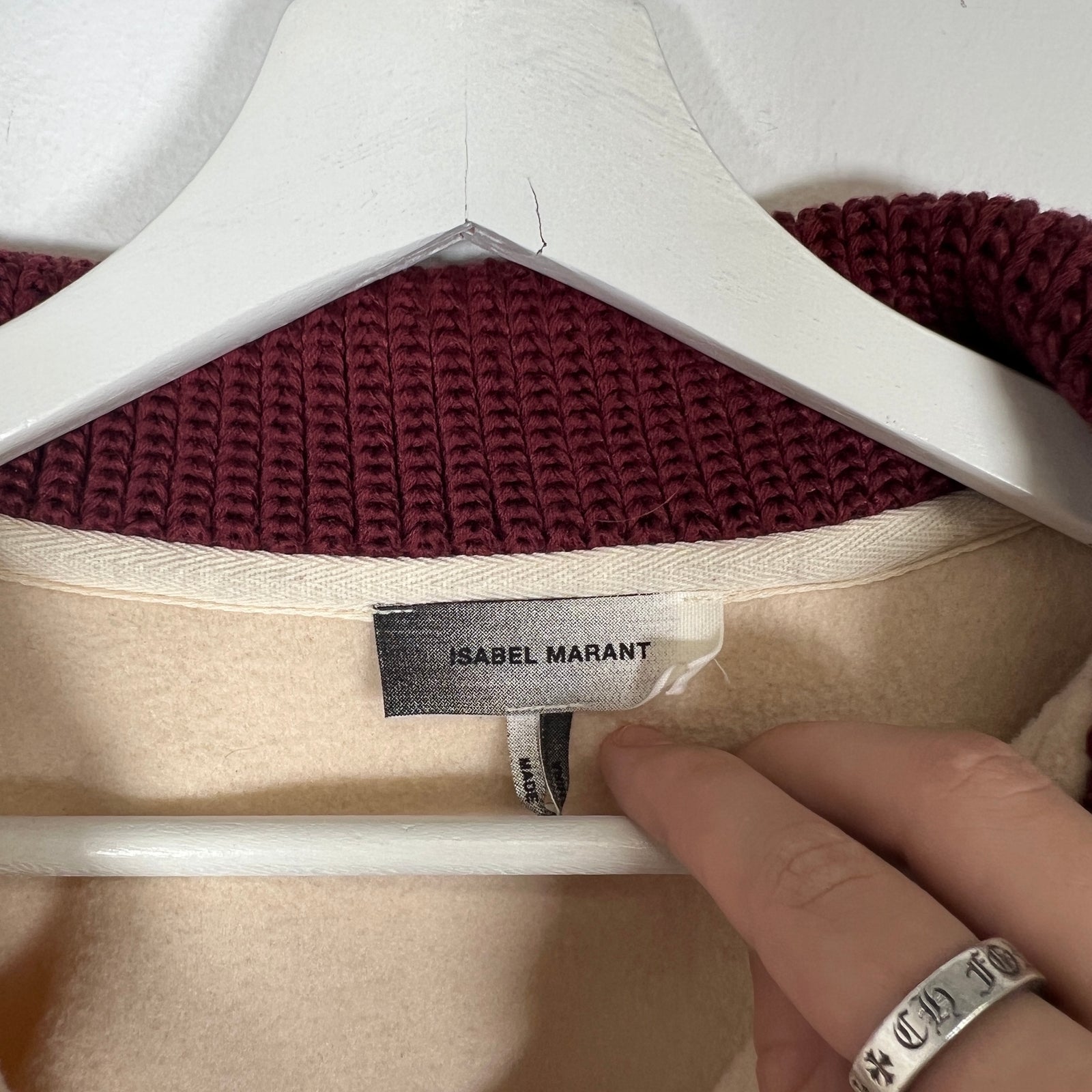 Isabel Marant Beige/Maroon Quarter Zip Size S