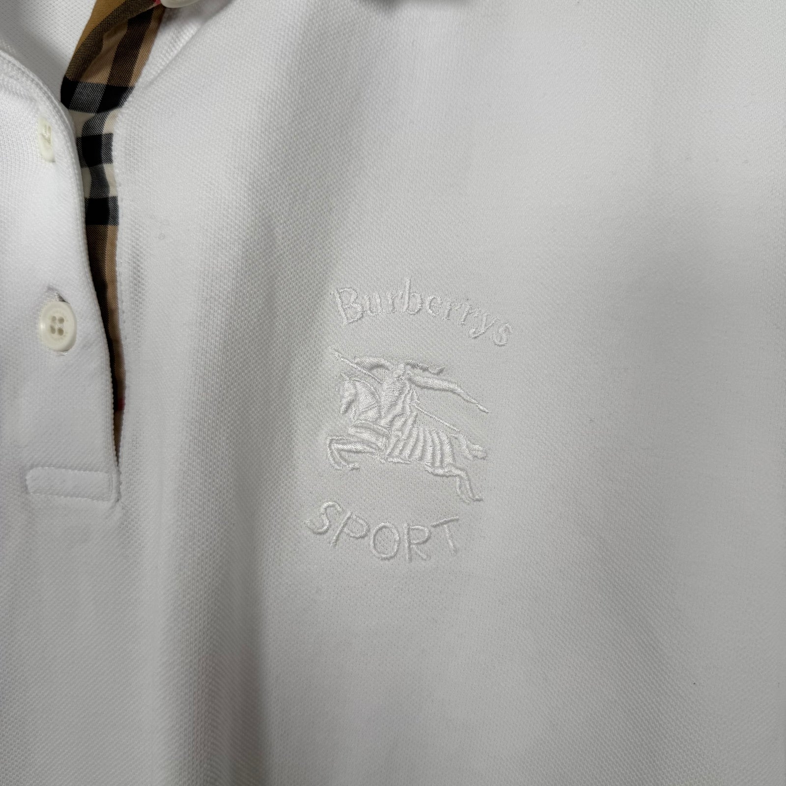 Burberry Sport White Polo Shirt Size XXL