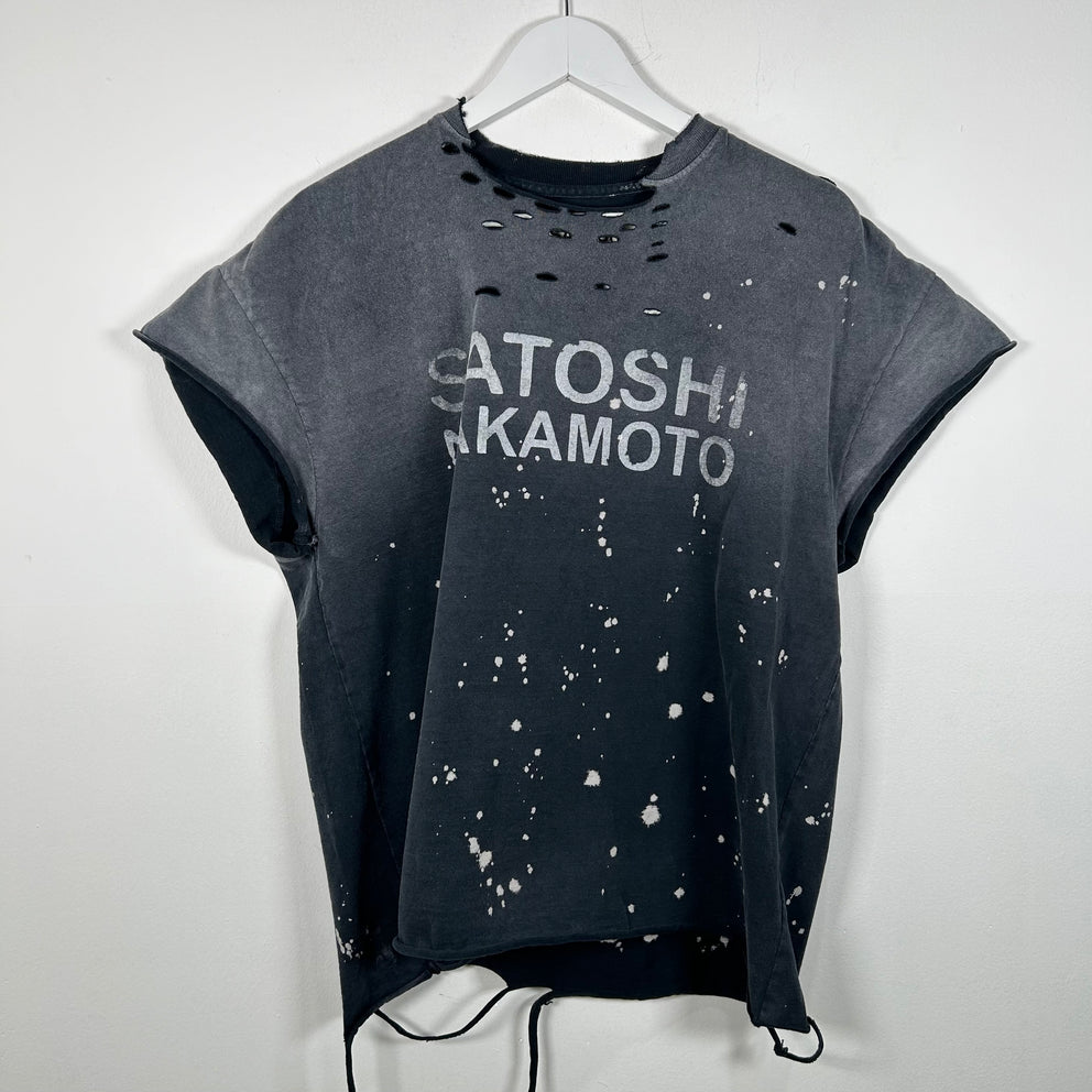 Satoshi Nakamoto Black Distressed Luke T-Shirt Size S