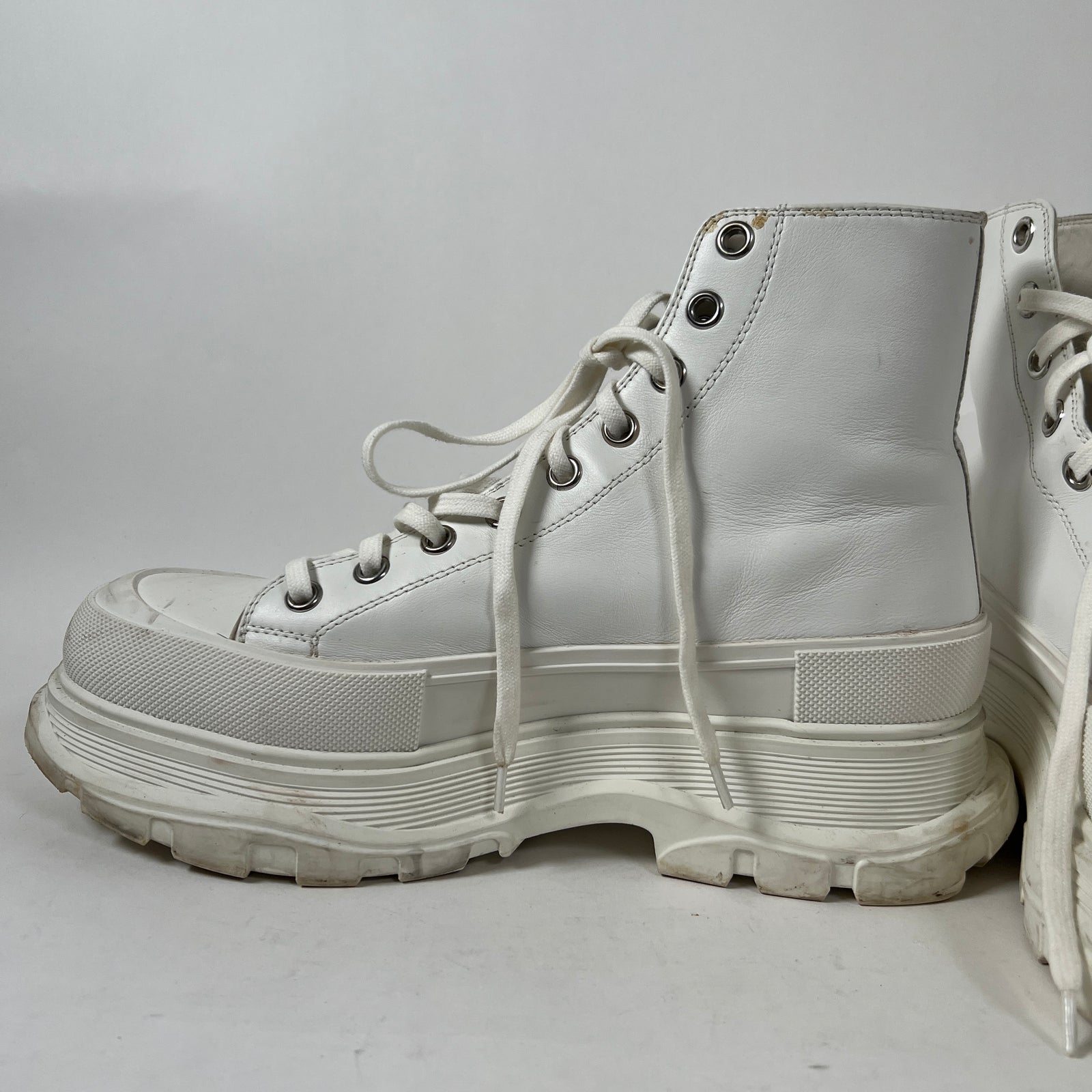 Alexander Mcqueen Tread Slick Triple White Size 10