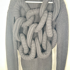 J.W. Anderson Black Knitted 'Tubular' Turtleneck Size S