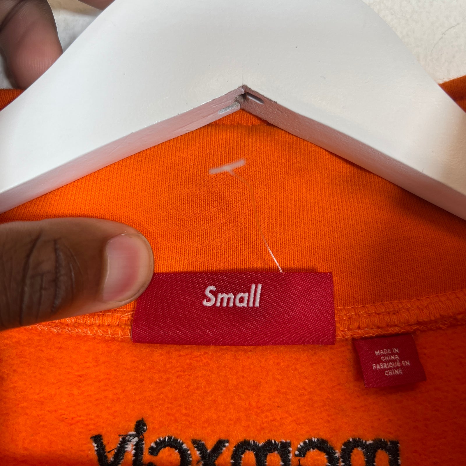 Supreme Orange/Burgundy Equipe Half Zip Sweatshirt Size S