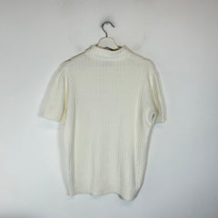 Casablanca White Knit Logo Polo Size L