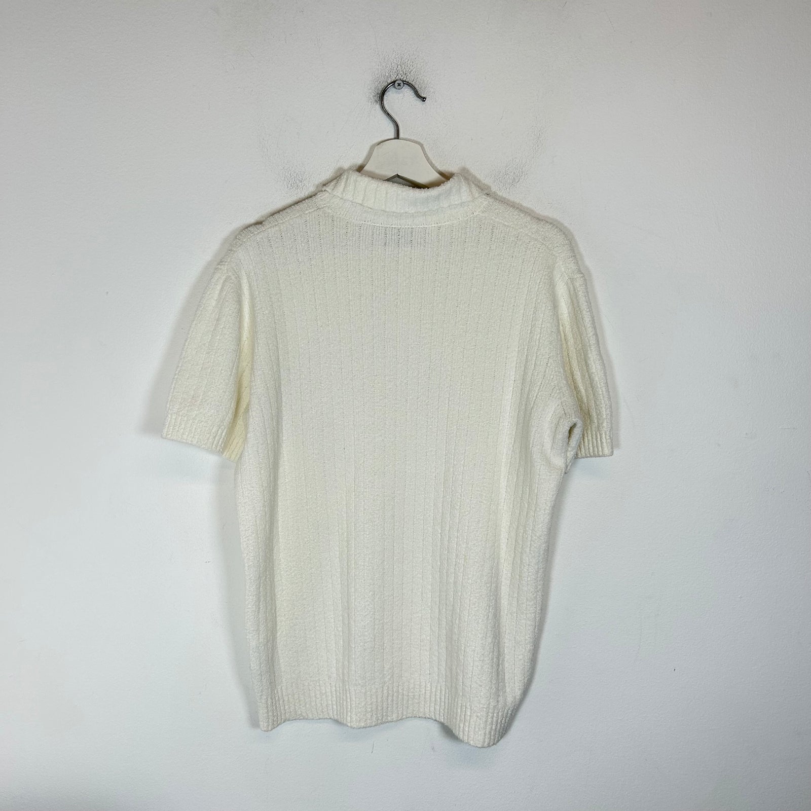 Casablanca White Knit Logo Polo Size L