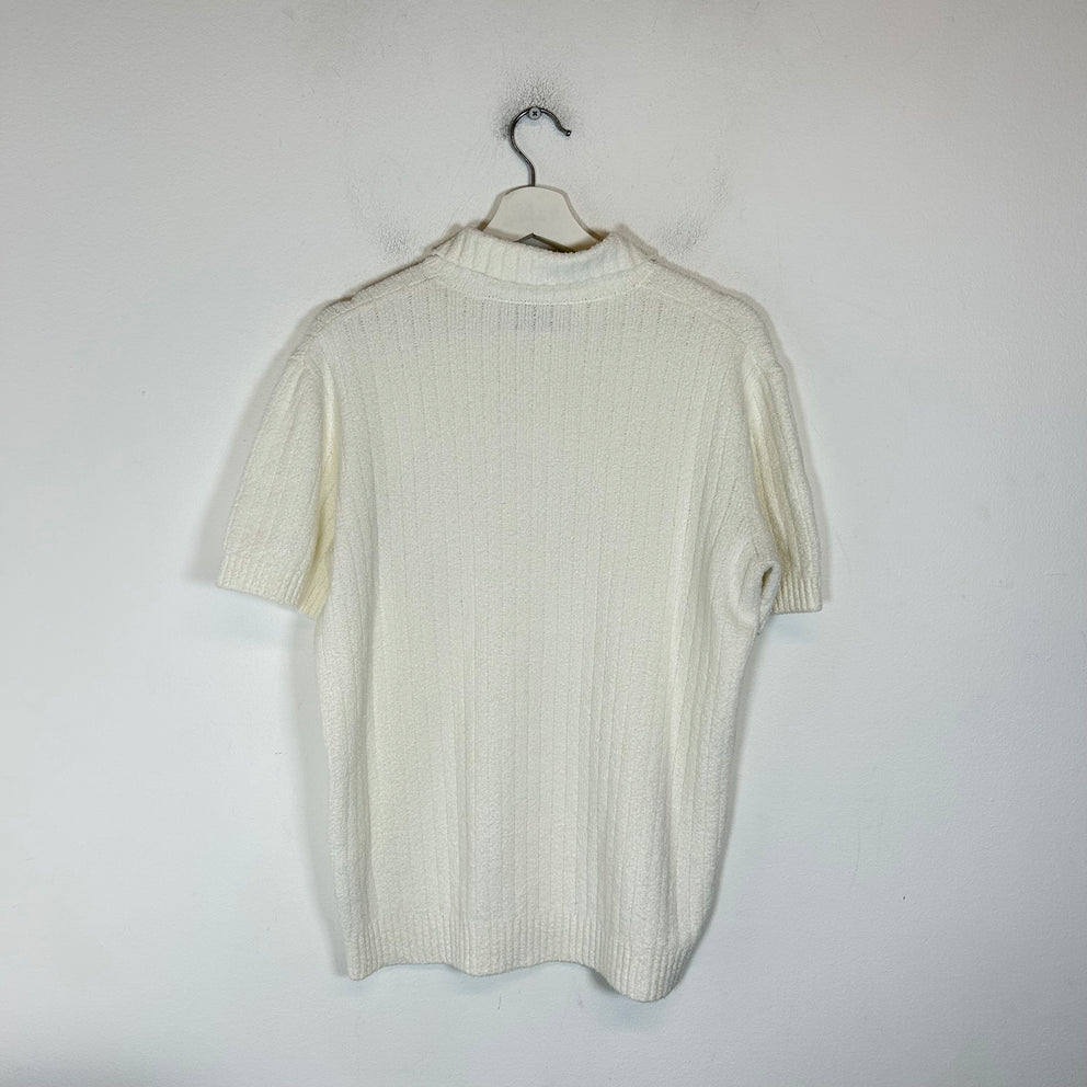 Casablanca White Knit Logo Polo Size L