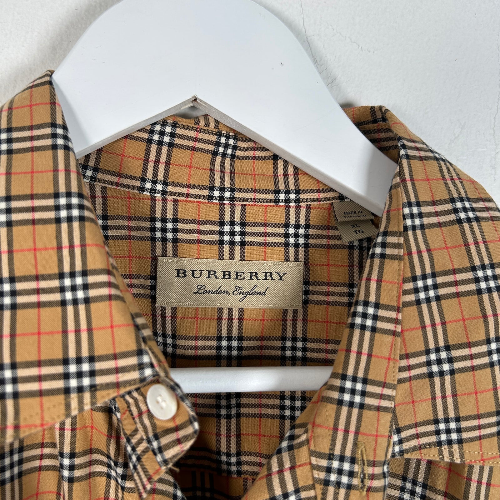 Burberry Check Button Up Shirt Size XL
