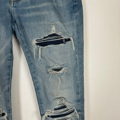 Amiri Denim Logo Applique Thrashed Jeans Size 29