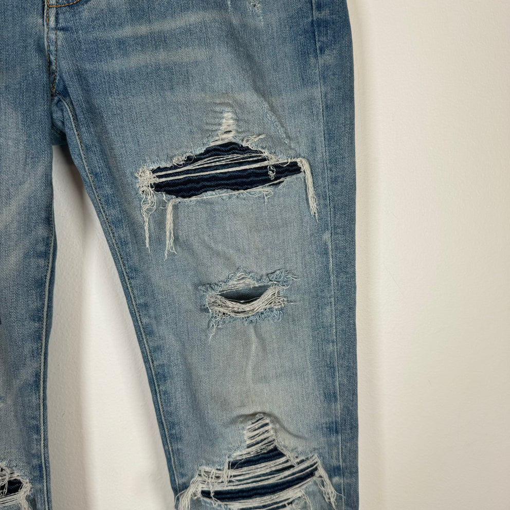Amiri Denim Logo Applique Thrashed Jeans Size 29