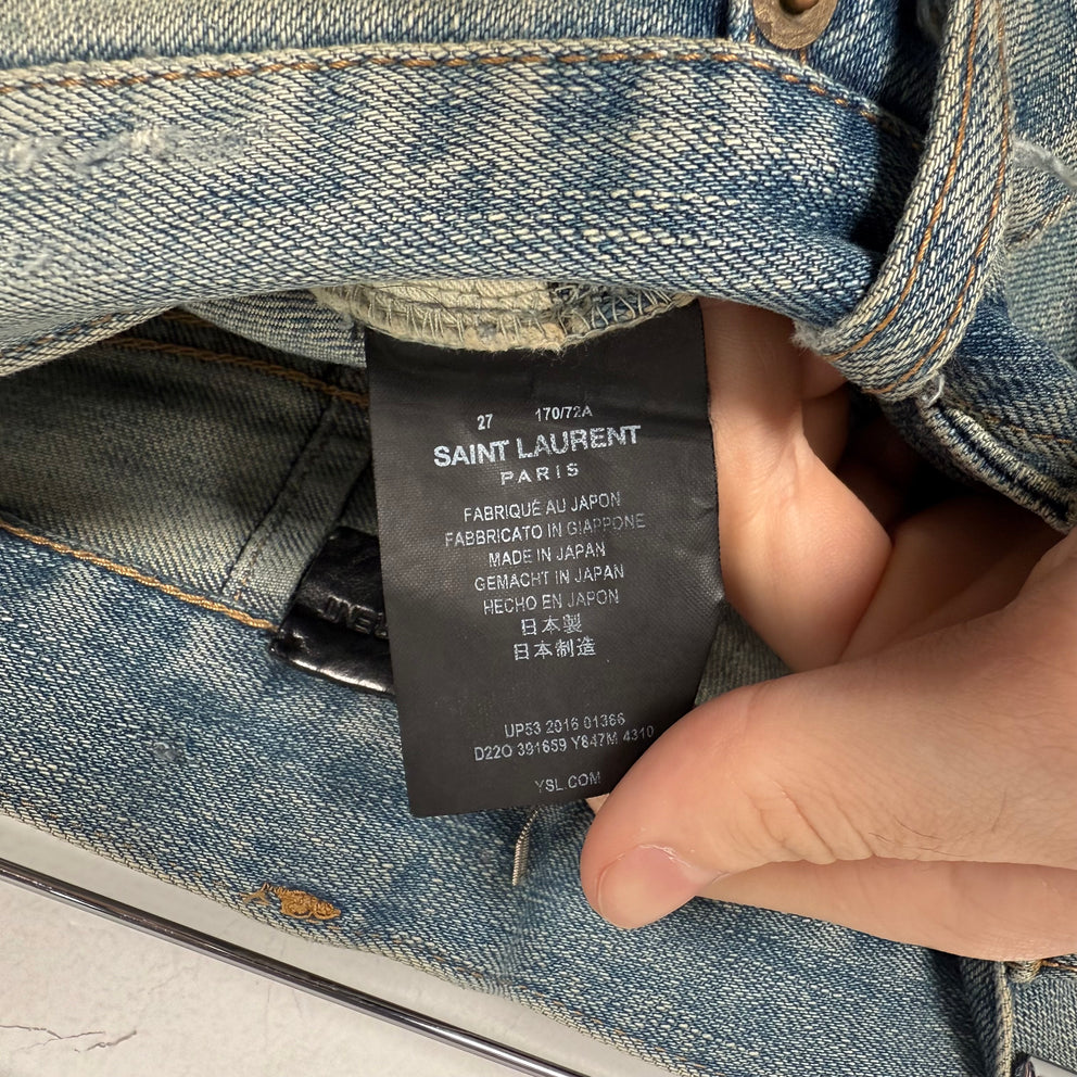Saint Laurent Jeans Lightwash Distressed D02 Size 27